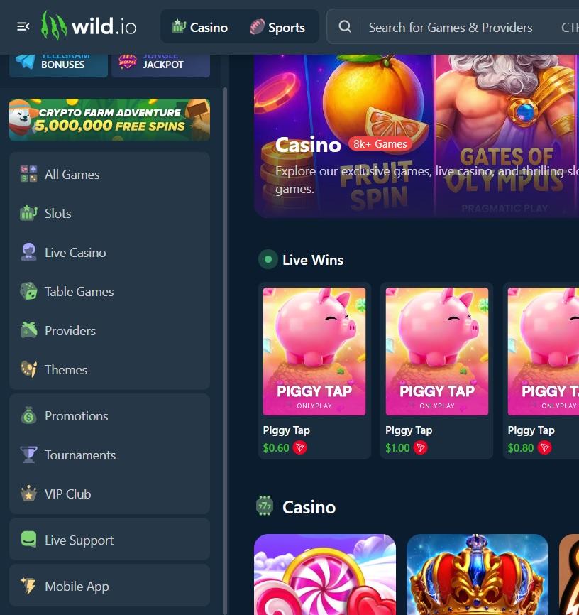 Wild.io Crypto Casino Review - 2026
