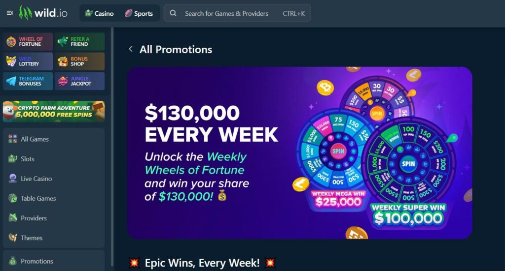 Wild.io Crypto Casino Review - 2026