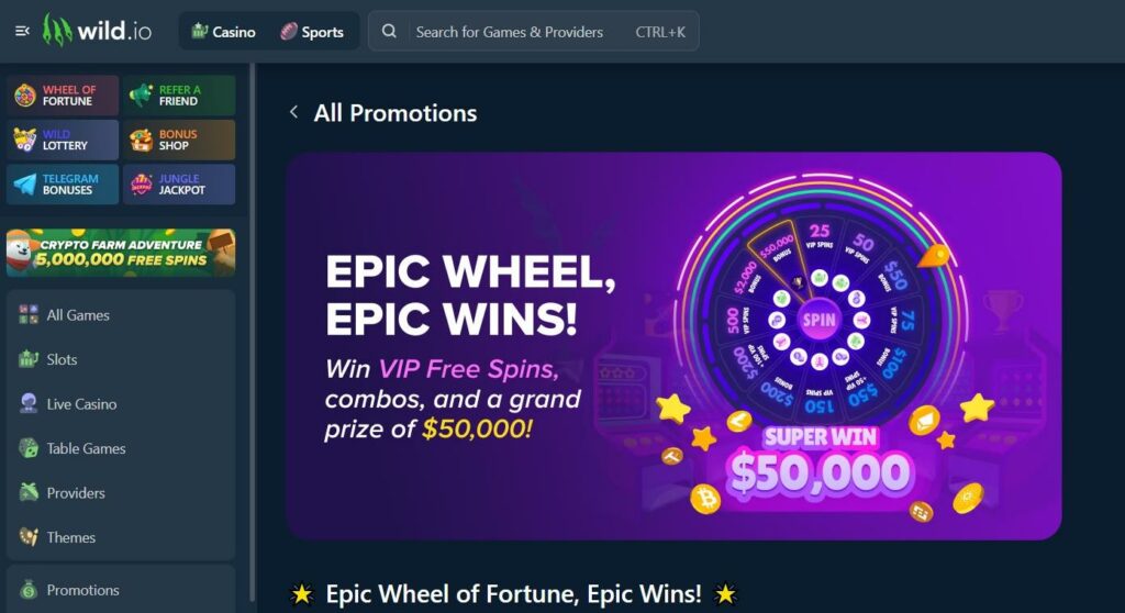 Wild.io Crypto Casino Review - 2026