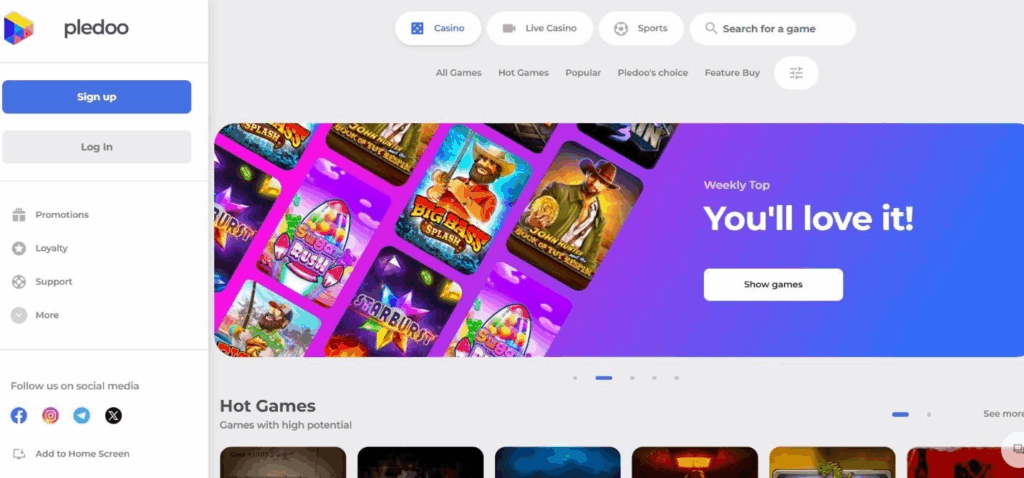 Pledoo Casino Review - 2026