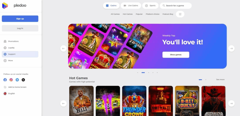 Pledoo Casino Review - 2026