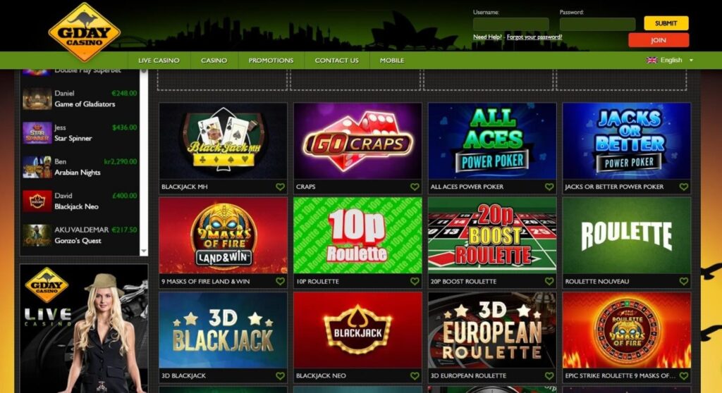 Gday Casino Review - 2026