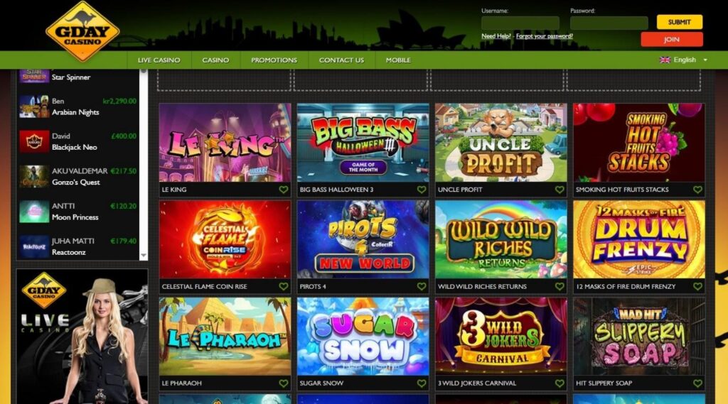 Gday Casino Review - 2026