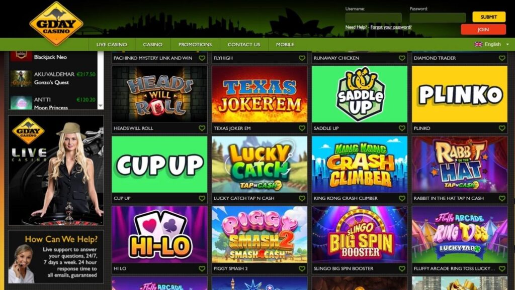 Gday Casino Review - 2026
