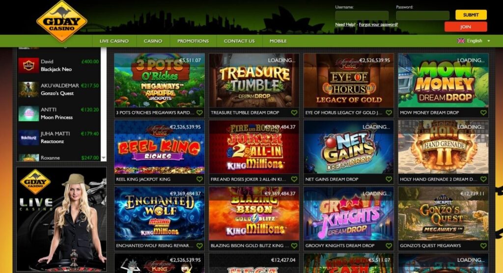 Gday Casino Review - 2026