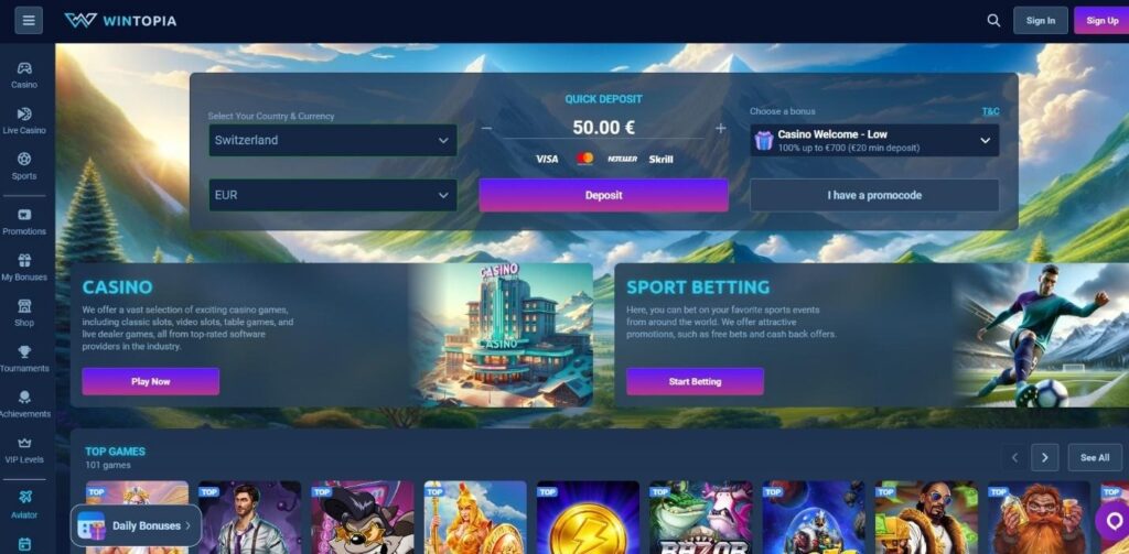 Wintopia Casino Review - 2026