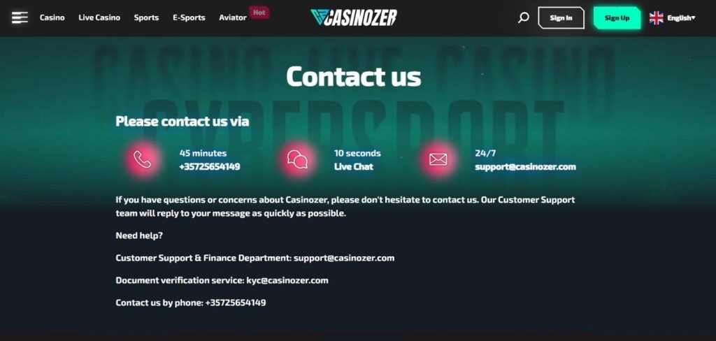 Casinozer Casino Review - 2026