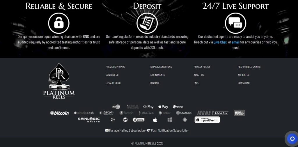 Platinum Reels Casino Review - 2026