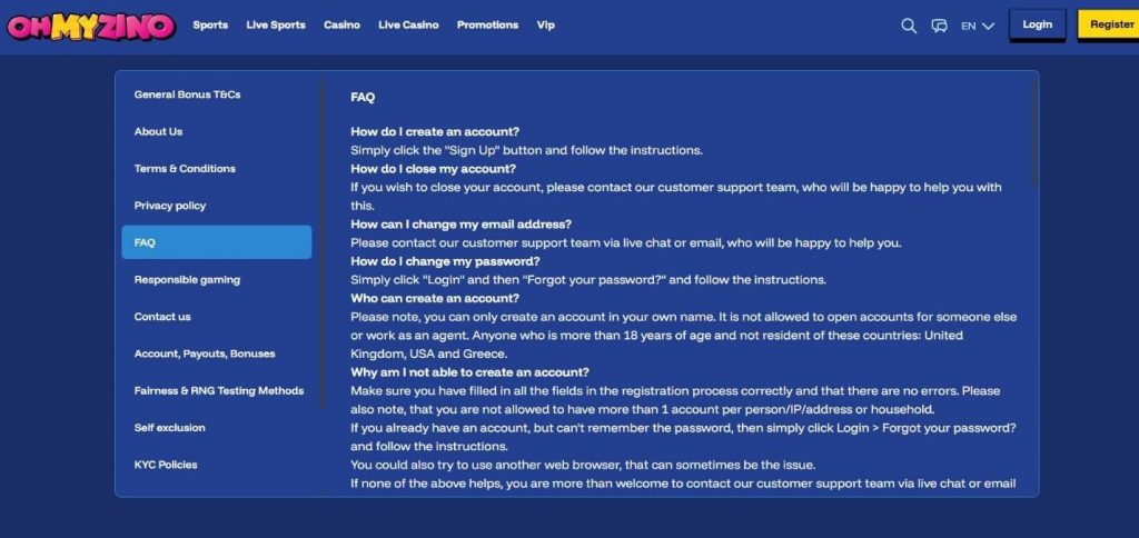 Ohmyzino Casino Review - 2026