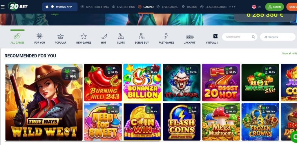 20Bet Casino Review - 2026