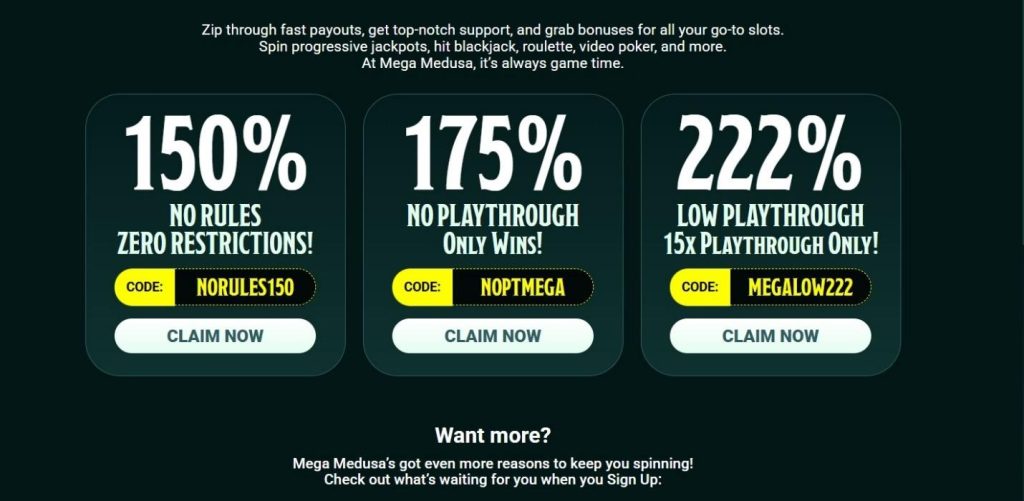 Mega Medusa Casino Review - 2026