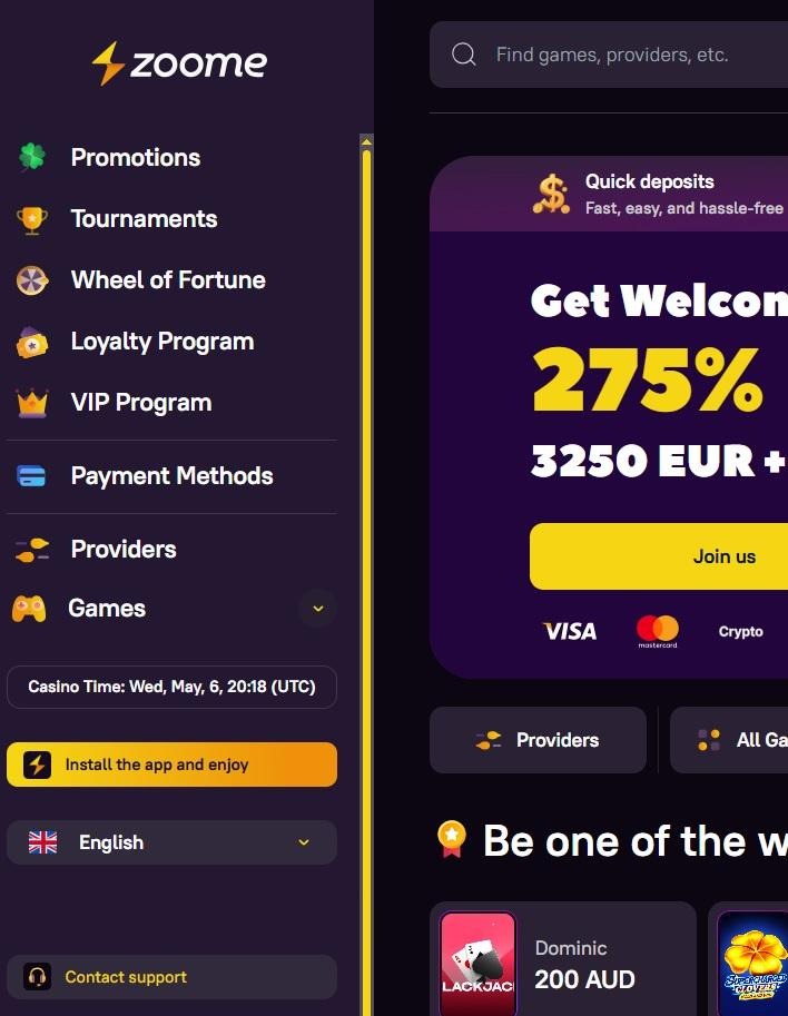 Zoome Casino Review - 2026