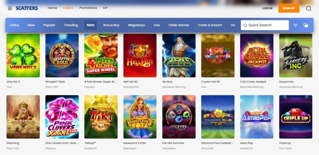 Scatters Casino Review - 2026
