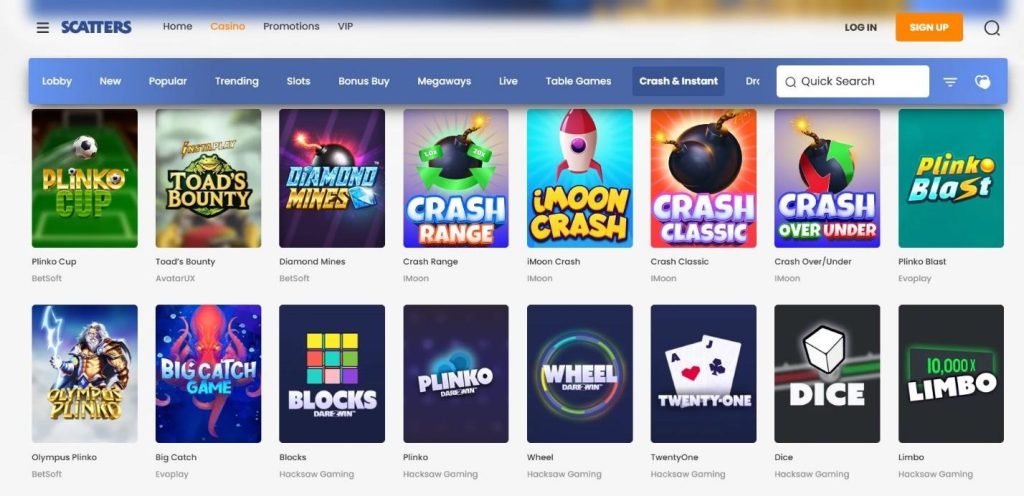 Scatters Casino Review - 2026