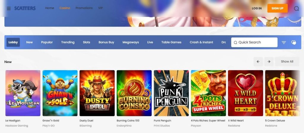 Scatters Casino Review - 2026