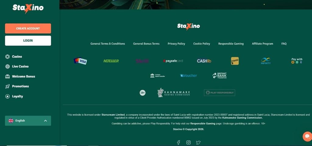 Staxino Casino Review - 2026